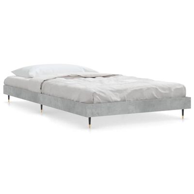 vidaXL Estructura de cama madera de ingeniería gris hormigón 90x190 cm