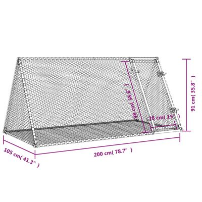 vidaXL Jaula para conejos acero galvanizado plateado 200x105x91 cm