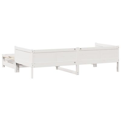 vidaXL Sofá cama nido con cajones madera maciza pino blanca 80x200 cm