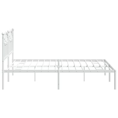 vidaXL Estructura de cama de metal con cabecero blanco 180x200 cm