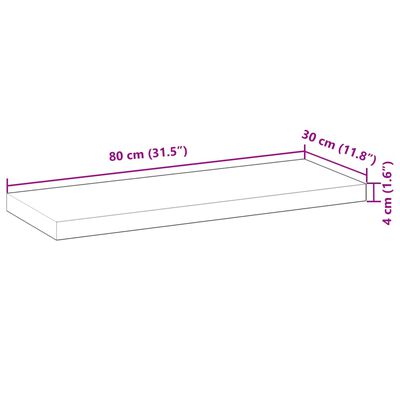 vidaXL Estante flotante 2 uds madera acacia acabado aceite 80x30x4 cm