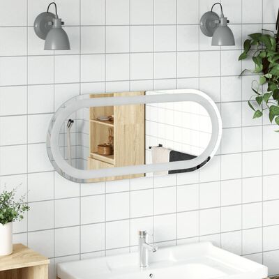 vidaXL Espejo de baño LED ovalado 70x30 cm