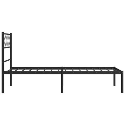 vidaXL Estructura cama sin colchón con cabecero metal negro 80x200 cm