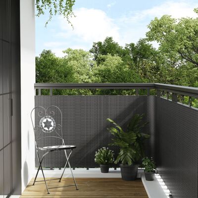 vidaXL Toldo para balcón ratán sintético gris antracita 600x80 cm