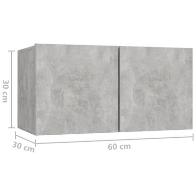 vidaXL Set de muebles de salón 5 pzas madera ingeniería gris hormigón