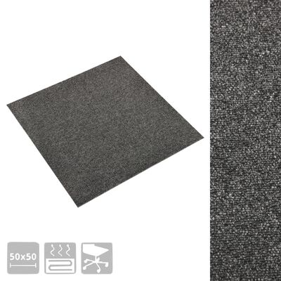 vidaXL Baldosas de suelo de moqueta 20 uds 5m² 50x50cm gris antracita