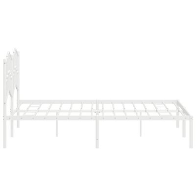 vidaXL Estructura cama sin colchón con cabecero metal blanco 135x190cm