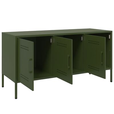 vidaXL Mueble de TV de acero verde oliva 100,5x39x50,5 cm