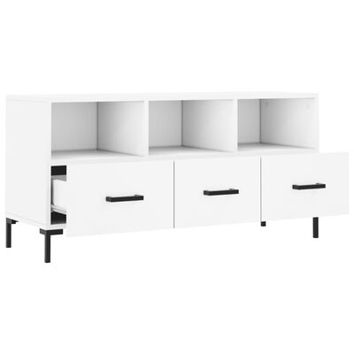 vidaXL Mueble de TV madera de ingeniería blanco 102x36x50 cm