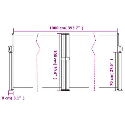 vidaXL Toldo lateral retráctil gris antracita 100x1000 cm