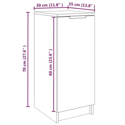 vidaXL Zapatero madera de ingeniería negro 30x35x70 cm