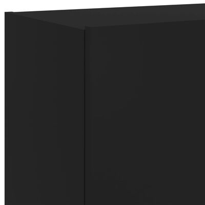 vidaXL Mueble de TV de pared con luces LED negro 80x35x41 cm