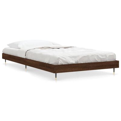 vidaXL Estructura de cama sin colchón madera marrón roble 90x200 cm