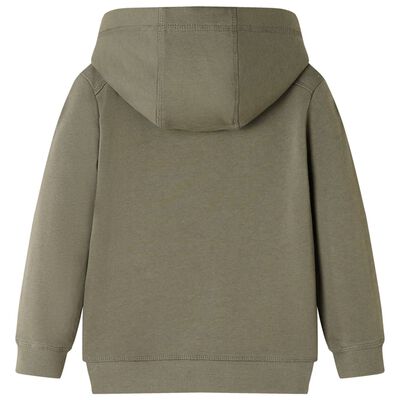 Sudadera infantil con capucha color caqui 140