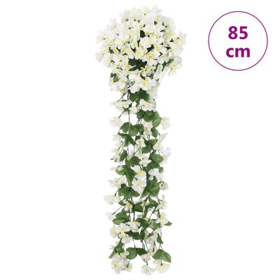 vidaXL Guirnaldas de flores de Navidad 3 uds blanco 85 cm