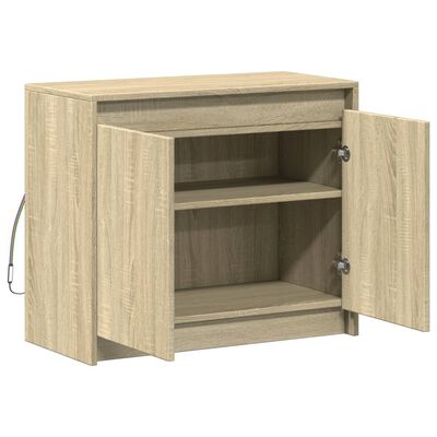 vidaXL Aparador con LED madera de ingeniería roble Sonoma 72x34x61 cm