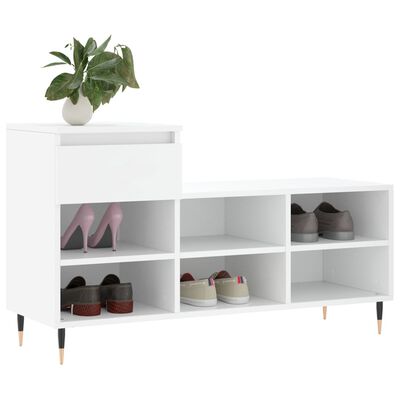 vidaXL Mueble zapatero madera contrachapada blanco 102x36x60 cm