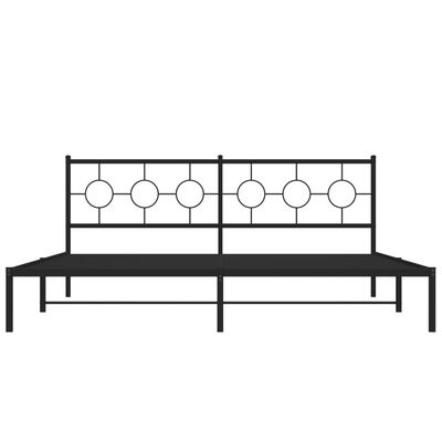 vidaXL Estructura cama sin colchón con cabecero metal negro 193x203 cm