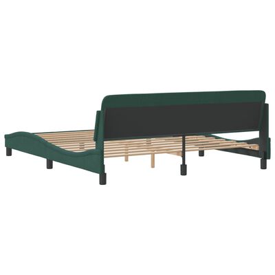 vidaXL Estructura cama con cabecero terciopelo verde oscuro 180x200 cm