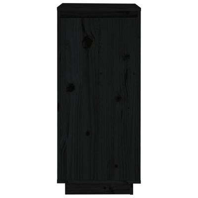 vidaXL Armario zapatero de madera maciza de pino negro 35x35x80 cm