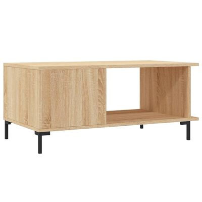 vidaXL Mesa de centro madera contrachapada roble Sonoma 90x50x40 cm