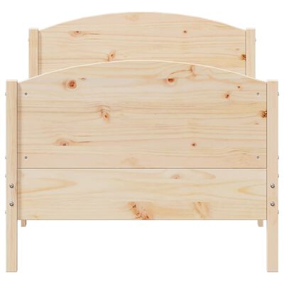 vidaXL Estructura de cama sin colchón madera maciza pino 75x190 cm