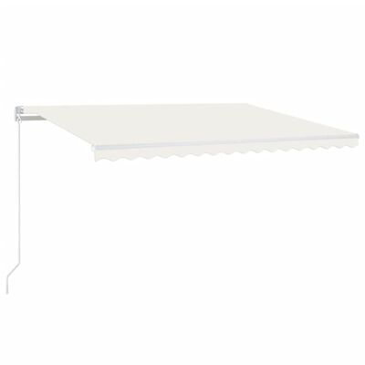 vidaXL Toldo automático con LED y sensor de viento crema 450x300 cm