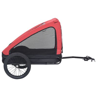 vidaXL Remolque de bicicleta para mascotas rojo y negro