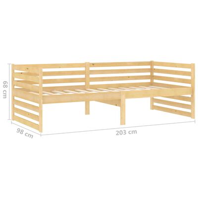 vidaXL Sofá cama con colchón madera de pino maciza 90x200 cm