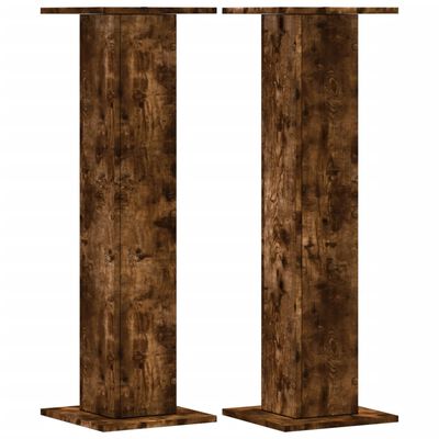 vidaXL Soportes altavoces 2 uds madera roble ahumado 30x30x95 cm