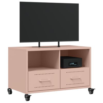 vidaXL Mueble de TV acero rosa 68x39x43,5 cm