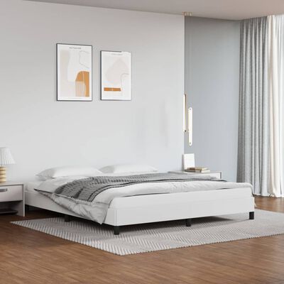 vidaXL Estructura de cama de cuero sintético blanco 180x200 cm