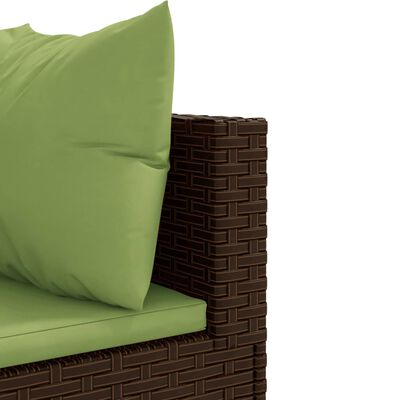 vidaXL Set muebles de jardín 7 piezas y cojines ratán sintético marrón