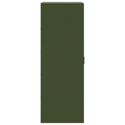 vidaXL Aparador de acero verde oliva 34,5x39x107 cm
