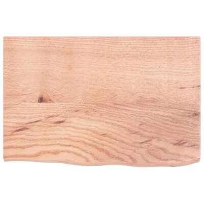 vidaXL Encimera de baño madera maciza tratada marrón claro 60x40x2 cm