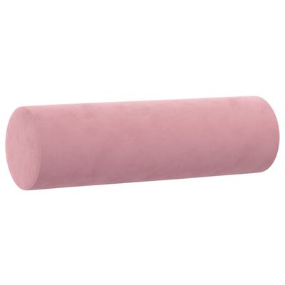 vidaXL Sofá de 3 plazas con cojines terciopelo rosa 180 cm