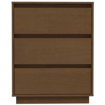 vidaXL Aparador de madera maciza de pino marrón miel 60x34x75 cm