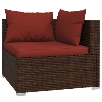 vidaXL Set muebles de jardín 8 piezas y cojines ratán sintético marrón