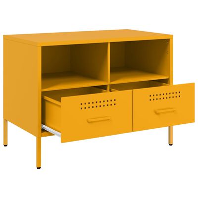 vidaXL Mueble para TV acero amarillo mostaza 68x39x50,5 cm