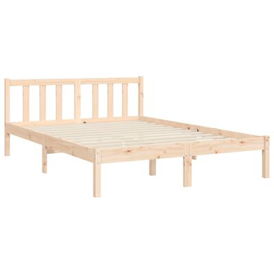 vidaXL Estructura de cama con cabecero madera maciza 140x190 cm