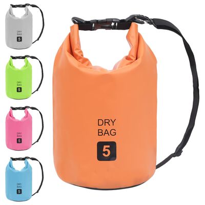 vidaXL Bolso acuático impermeable PVC naranja 5 L