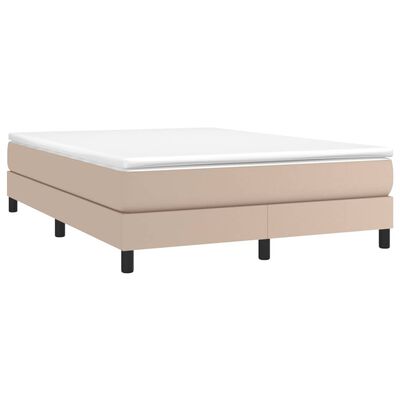 vidaXL Estructura de cama de cuero sintético capuchino 140x200 cm