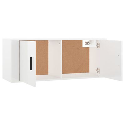 vidaXL Mueble para TV de pared blanco brillante 100x34,5x40 cm