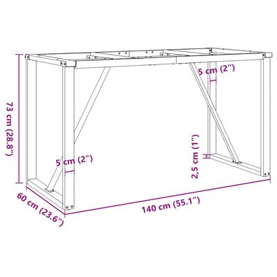 vidaXL Patas de mesa comedor estructura O hierro fundido 140x60x73 cm