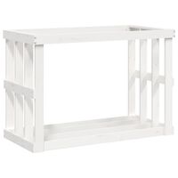 vidaXL Soporte para leña de exterior madera pino blanco 108x52x74 cm