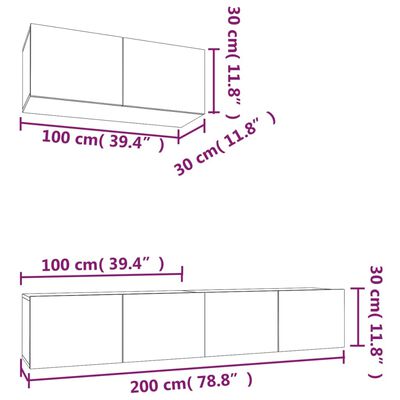 vidaXL Set de muebles de TV 3 pzas madera contrachapada blanco brillo