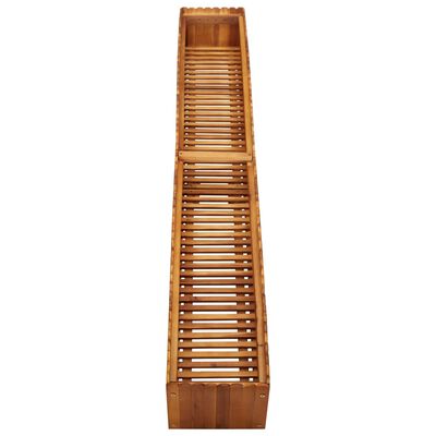vidaXL Arriate elevado de madera maciza de acacia 200x30x25 cm