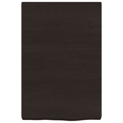 vidaXL Encimera de baño madera tratada marrón oscuro 40x60x(2-6) cm