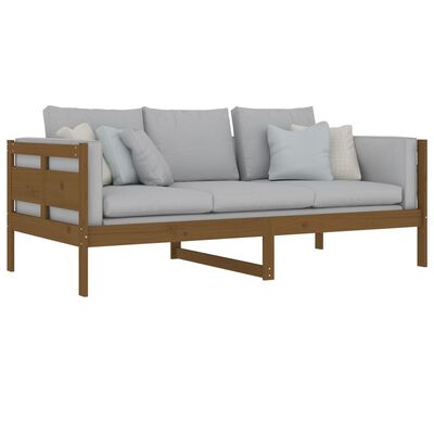 vidaXL Sofá cama de madera maciza de pino marrón miel 90x190 cm