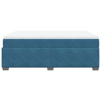 vidaXL Cama box spring con colchón terciopelo azul oscuro 140x190 cm